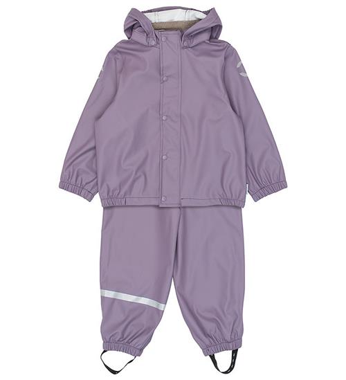 Mikk-Line Regntøj m. Seler - PU - Recycled - Purple Sage