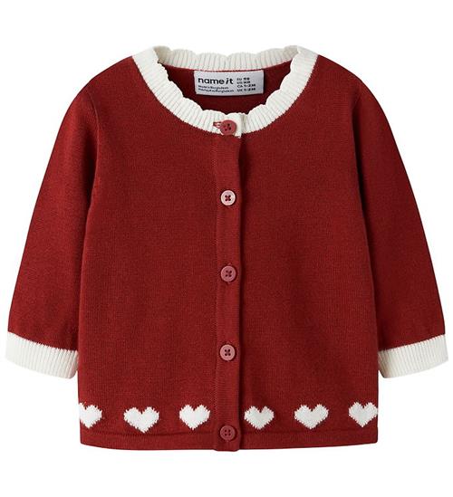 Name It Cardigan - Strik - NbfRalbo - Red Dahlia