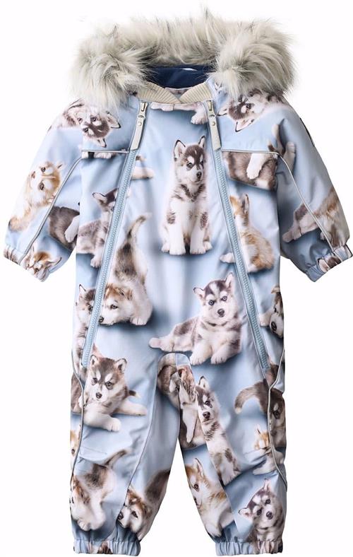 Molo Pyxis Fur Baby Snowsuit Husky Cubs Husky Cubs 92 cm  Blå  92 cm  Drenge, Piger
