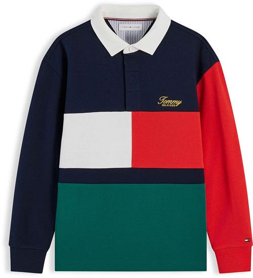 Tommy Hilfiger Rugby-poloskjorte Med Lange Ærmer Dark Blue Blocking  Dark Blue Blocking 4 Y  Blå  4 år  Drenge, Piger
