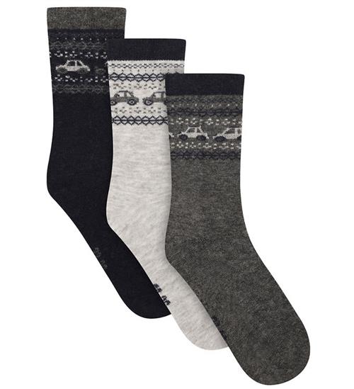 Minymo Strømper - Uld - 3-pak - Navy