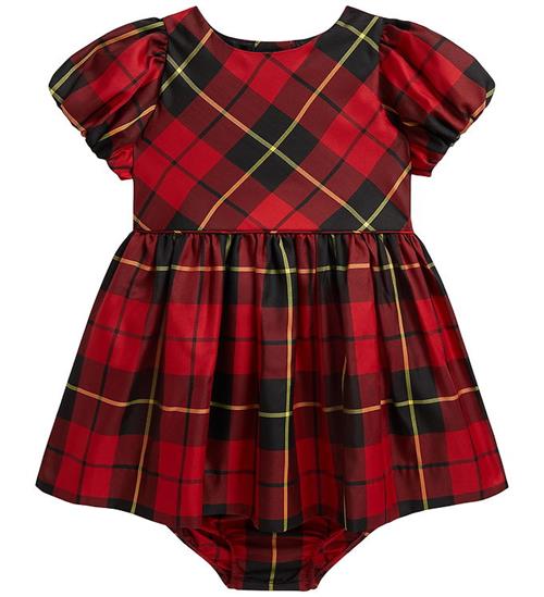 Polo Ralph Lauren Kjole - Satin - Rød/Sort Multi Plaid
