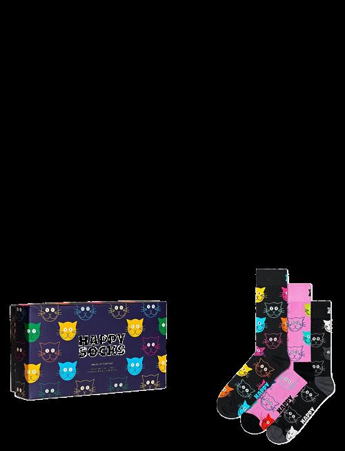 Happy Socks | 3-Pack Mixed Cat Socks Gift Set | 36-40