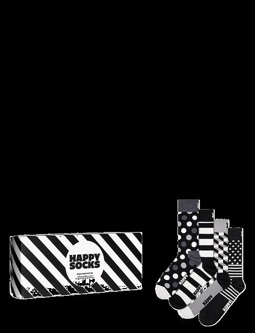 Happy Socks | 4-Pack Classic Black & White Socks Gift Set | 41-46