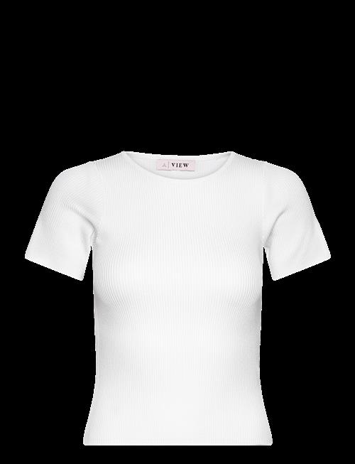 A-View | Rib Knit Short Sleeve Top | XS