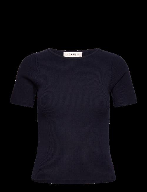 A-View | Rib Knit Short Sleeve Top | S