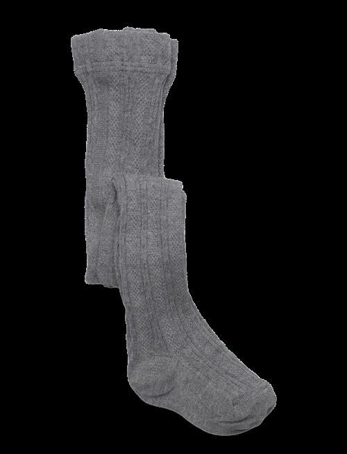 Geggamoja | Cable Knitted Stockings Grey Melange | 74-80