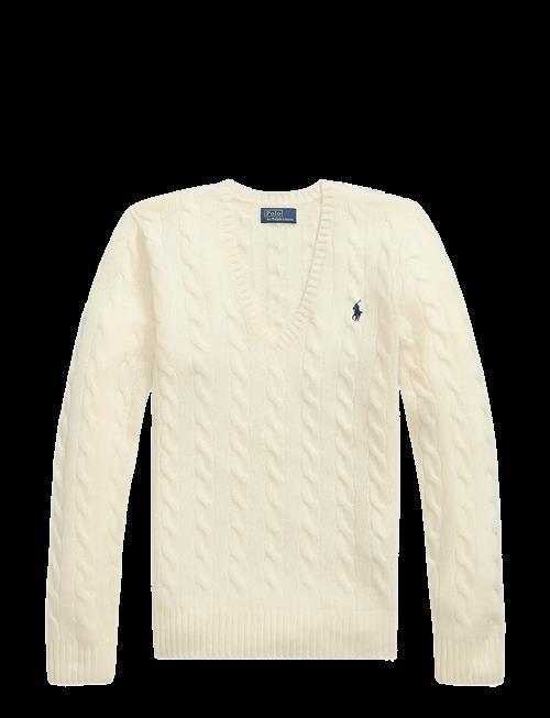 Polo Ralph Lauren | Cable-Knit Wool-Cashmere V-Neck Sweater | M