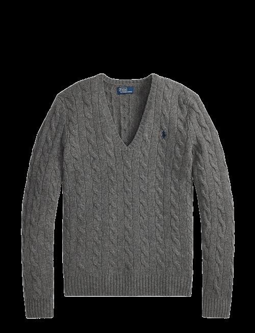 Polo Ralph Lauren | Cable-Knit Wool-Cashmere V-Neck Sweater | XL