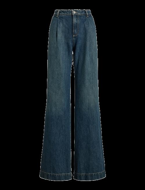 Lauren Ralph Lauren | High-Rise Pleated Wide-Leg Jean | 40