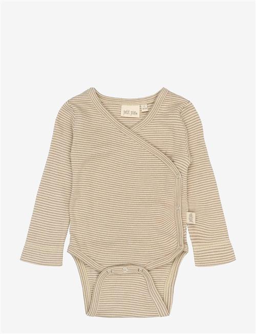 Petit Piao | Ppdian Body L/S Fold Over Stripe Nb Noos | 56