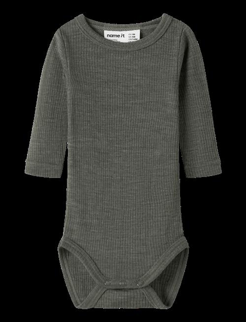 name it | Nbnwax Wool Rib Ls Body Noos | 80