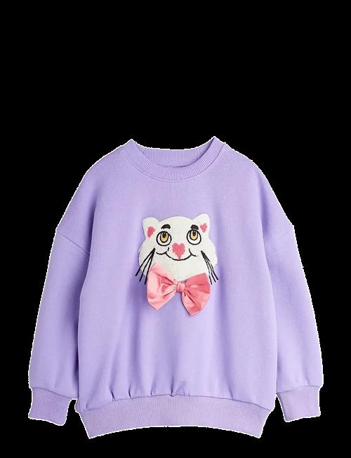 Mini Rodini | Cat With Bowtie Chenille Sweatshirt | 128/134