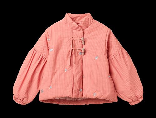 Wheat Lightweight Puffer Jacket Sola Red Check Red Check 116 cm  Rød  116 cm  Piger