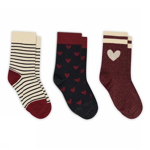 MP Denmark Maja Socks - 3-Pack Karanda Red Karanda Red 25-28 EU  Rød  25-28 EU  Drenge, Piger