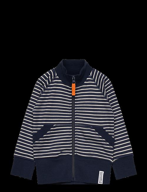 Geggamoja | Zip Sweater Navy Beige Stripe | 86/92