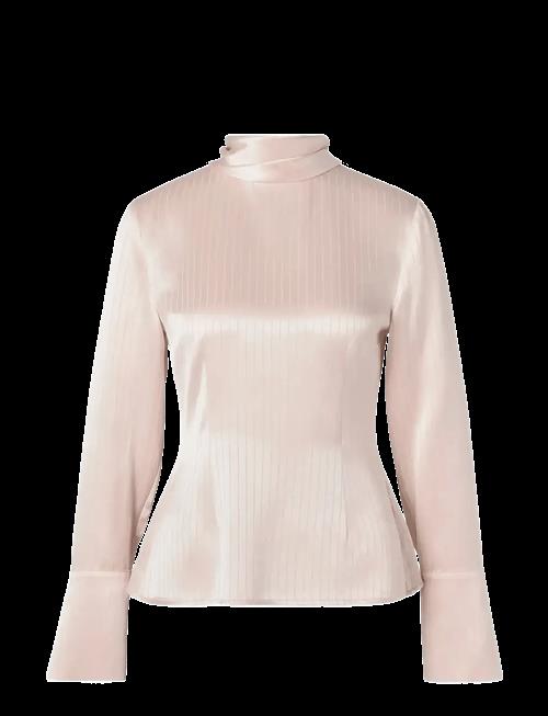 Malina | Celene Tie Detailed Satin Blouse | 34