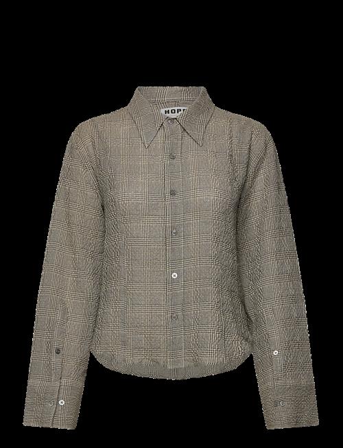 Hope | Shape Shirt Crinkled Grey Check-38 | 38