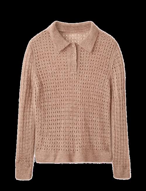 Mango | Openwork Knitted Polo-Neck Sweater | XS
