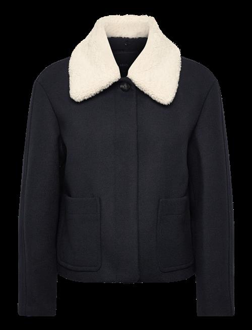 Mango | Wool-Blend Jacket With Shearling-Blend Collar | S