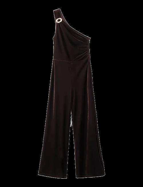 Mango | Velvet Jumpsuit With Metallic Detail | S