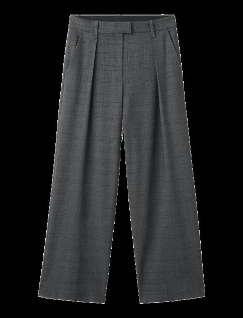 Mango | Pleated Check-Print Suit Trousers | 36