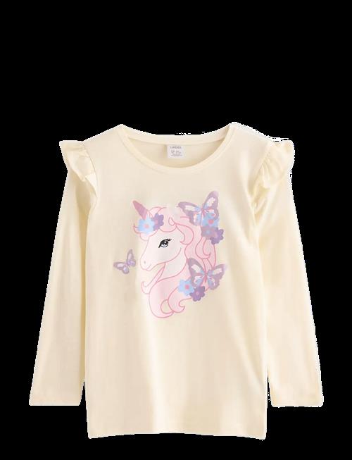 Lindex | Top Ls Frill Detail Unicorn Pr | 98