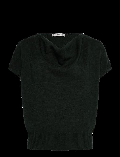 Mango | Short-Sleeved Top With Draped Neckline | XS
