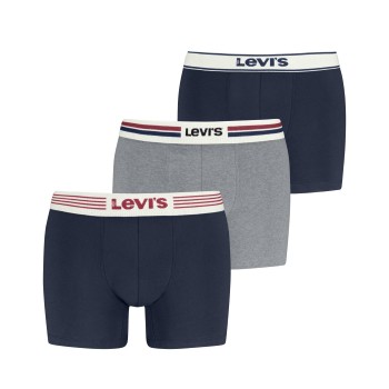 Levis 3P Gift Icon Combi Boxer Marineblå/Grå bomuld Medium Herre