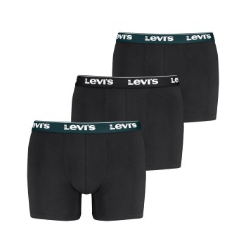 Levis 3P Repeat Logo Boxer Brief Multi Sort/Grøn bomuld Medium Herre