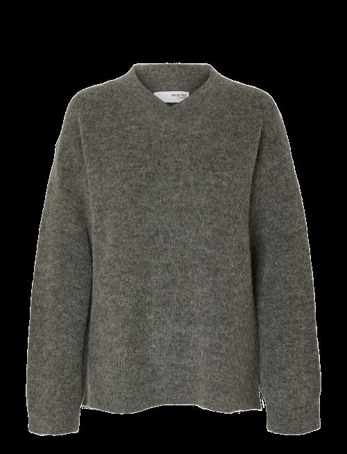 Selected | Slfsia Ras Ls Knit Long V-Neck Noos | XXL