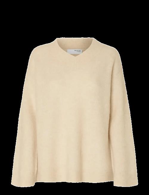 Selected | Slfsia Ras Ls Knit Long V-Neck Noos | XXL