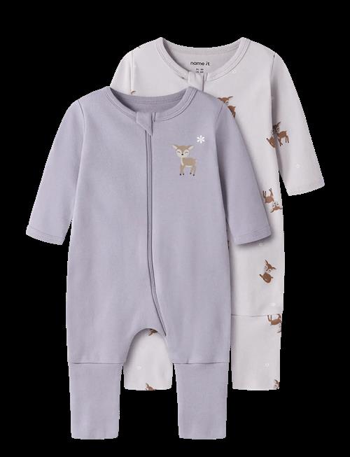 name it | Nbfnightsuit 2P Zip Ff Lilac Deer Noos | 92