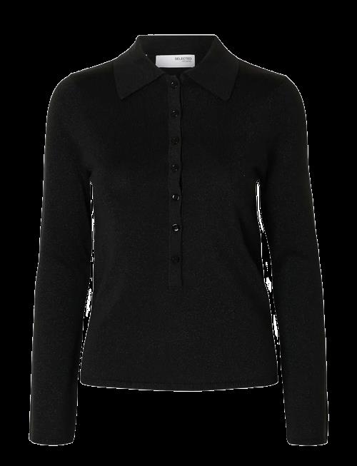 Selected | Slflura Ls Slim Knit Collar Neck | XS