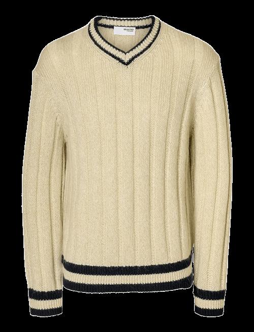 Selected | Slhroy Ls Knit Relaxed Rib V-Neck | XL