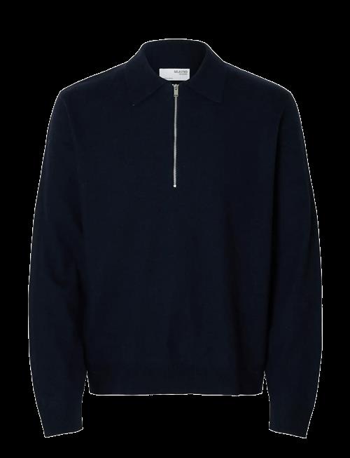 Selected | Slhtray Merino Brushed Relaxed Zip Polo | M