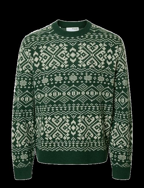 Selected | Slhholger Ls Knit Jaquard Crew Neck | XL