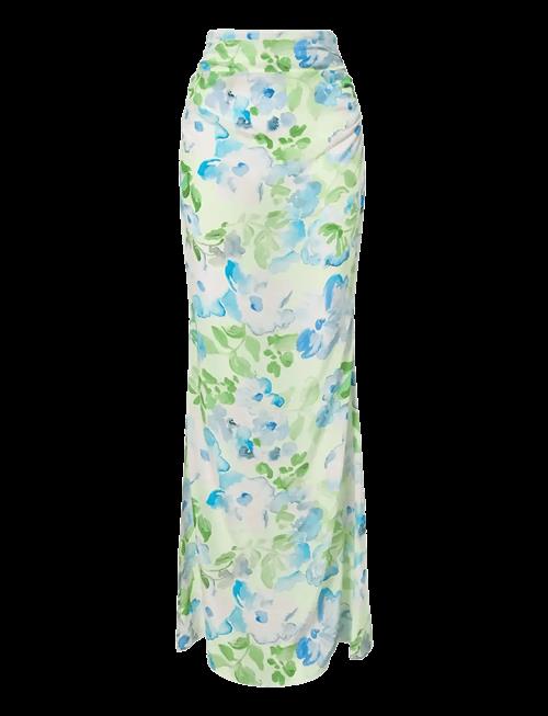 Malina | Laurel Ruched Chiffon Maxi Skirt | 40