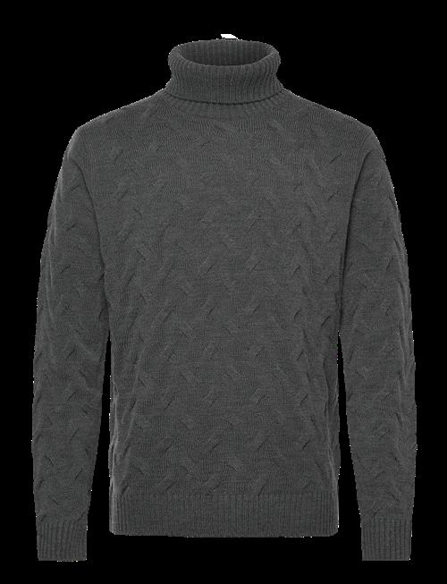 Lindbergh Black | 1927 Merino Blend Texture Roll Neck | M