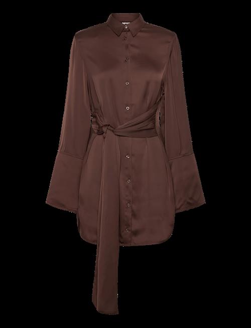 ROTATE | Satin Tie Shirt Dress | 40
