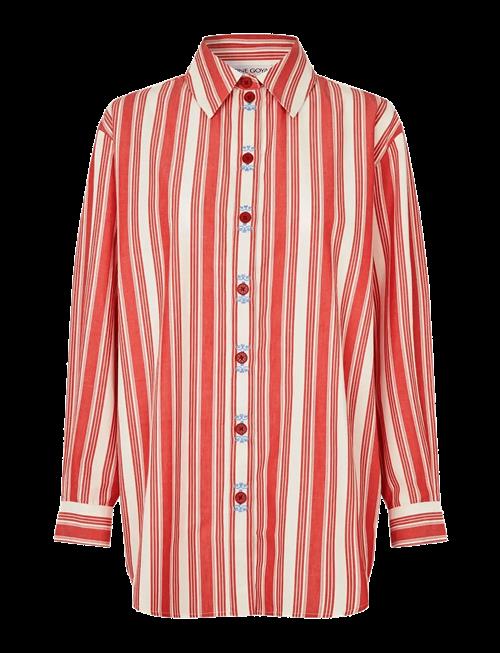 STINE GOYA | Striped Embroidered Cotton, Loose Long Sleeve Shirt | L