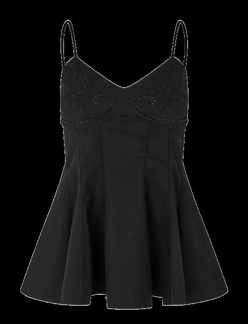 STINE GOYA | Broderie Cotton, Embroidered Bustier Top | M