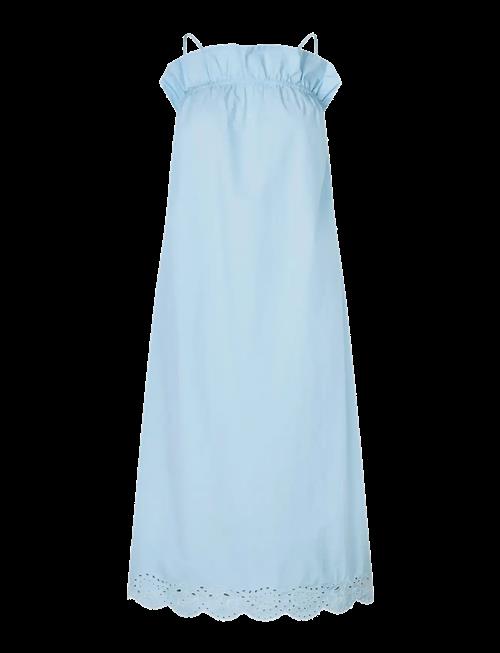 STINE GOYA | Light Cotton, Scalloped Strap Midi Dress | XS