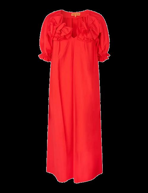 STINE GOYA | Solid Viscose, Puff Sleeve Detail Long Dress | XS