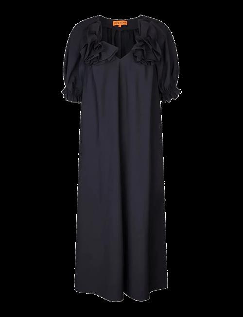 STINE GOYA | Solid Viscose, Puff Sleeve Detail Long Dress | XS