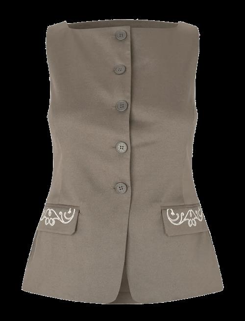 STINE GOYA | Embroidered Canvas, Tailored Tank Vest | S