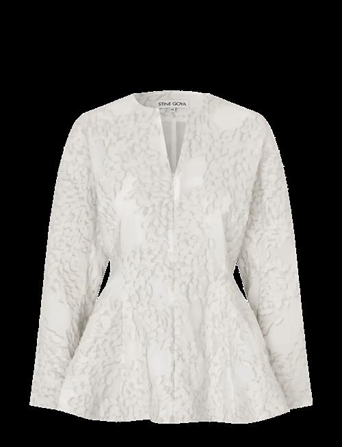 STINE GOYA | Textured Fil Coupe, Flared Hem Zip-Up Top | L