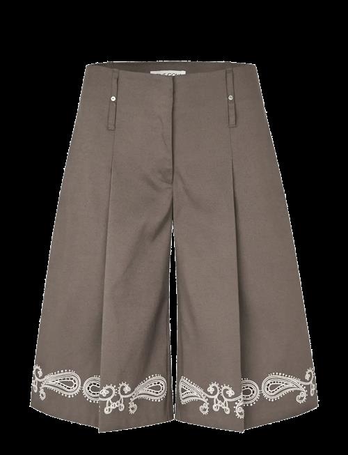 STINE GOYA | Embroidered Canvas, Pleated Eyelet Bermuda | XL