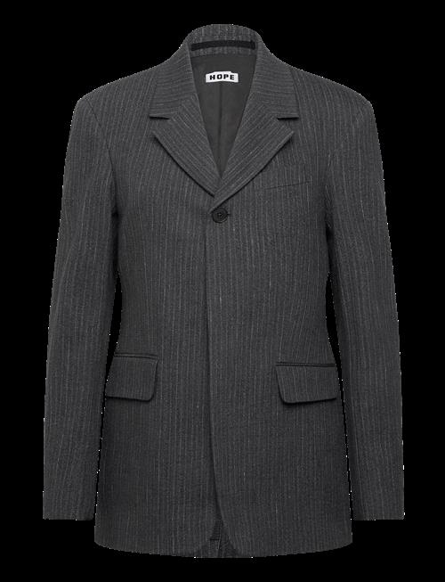 Hope | Fossil Blazer Textured Blue Grey Stripe-38 | 40