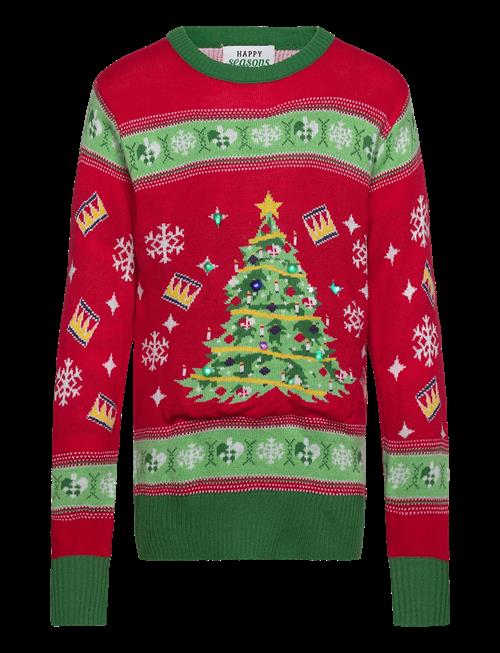 Happy Seasons | Christmas Tree Christmas Sweater Red | 11-12ÅR